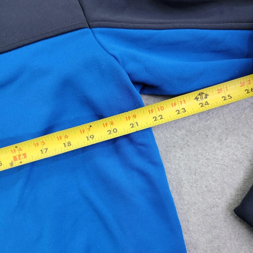 The North Face Hoodie Mens Large Blue Full Zip Fleece Logo High Neck Lined